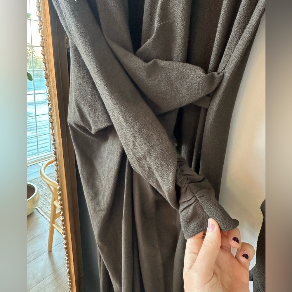 Zara Wool Blend Draped Midi Dress - Picture 5 of 6